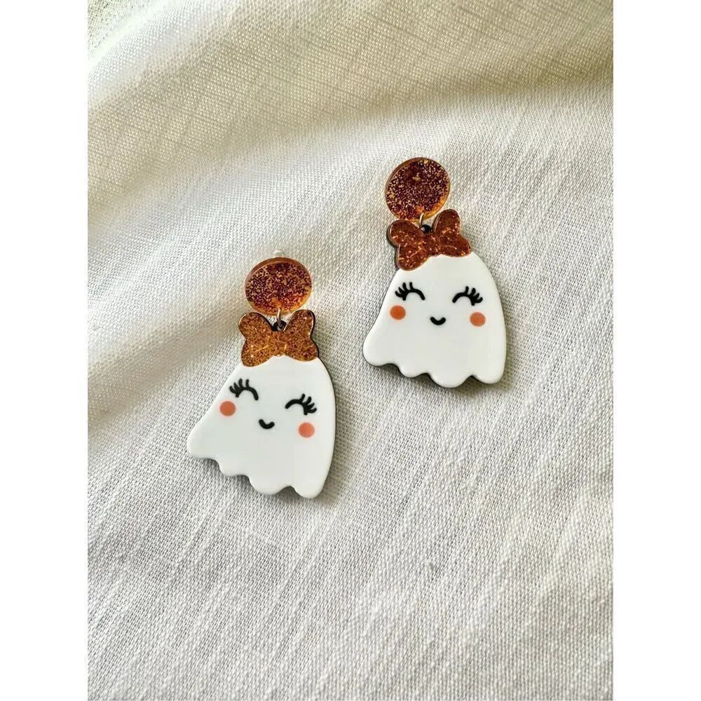 👻 Cute Ghost Halloween Dangle Earrings | Spooky | Fall Jewelry